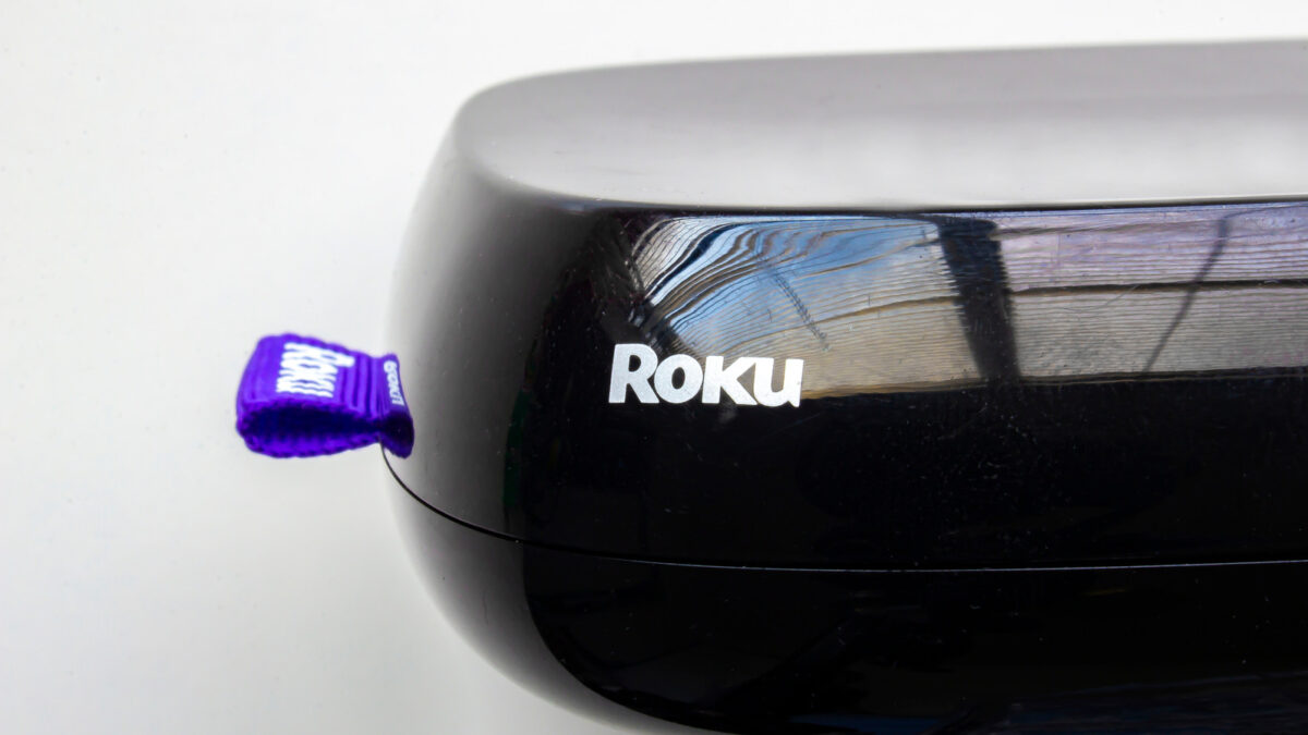 A Roku box on a white background.