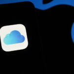 An iCloud logo is visible on a handheld iPhone